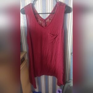 Self Esteem Dark Pink Sheer Tank Top X-Large